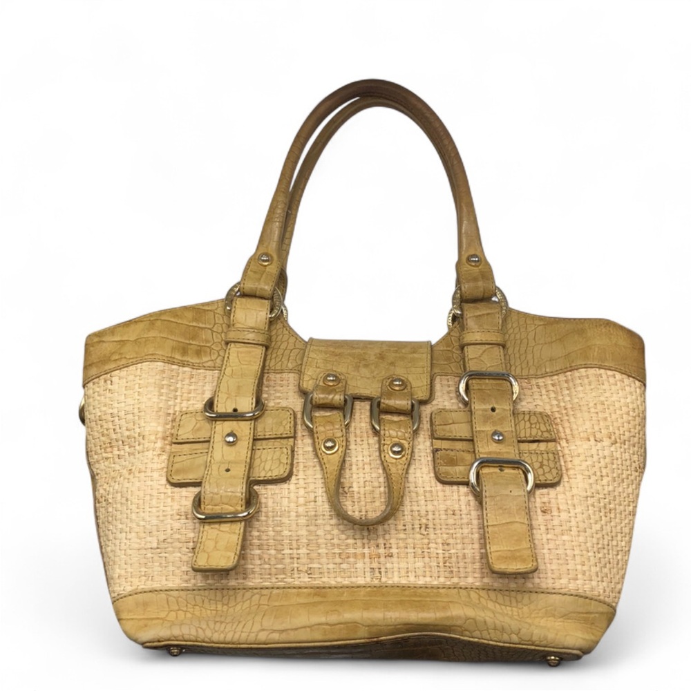 Stuart Weitzman Satchel Woven Raffia Bag - Picture 3 of 10